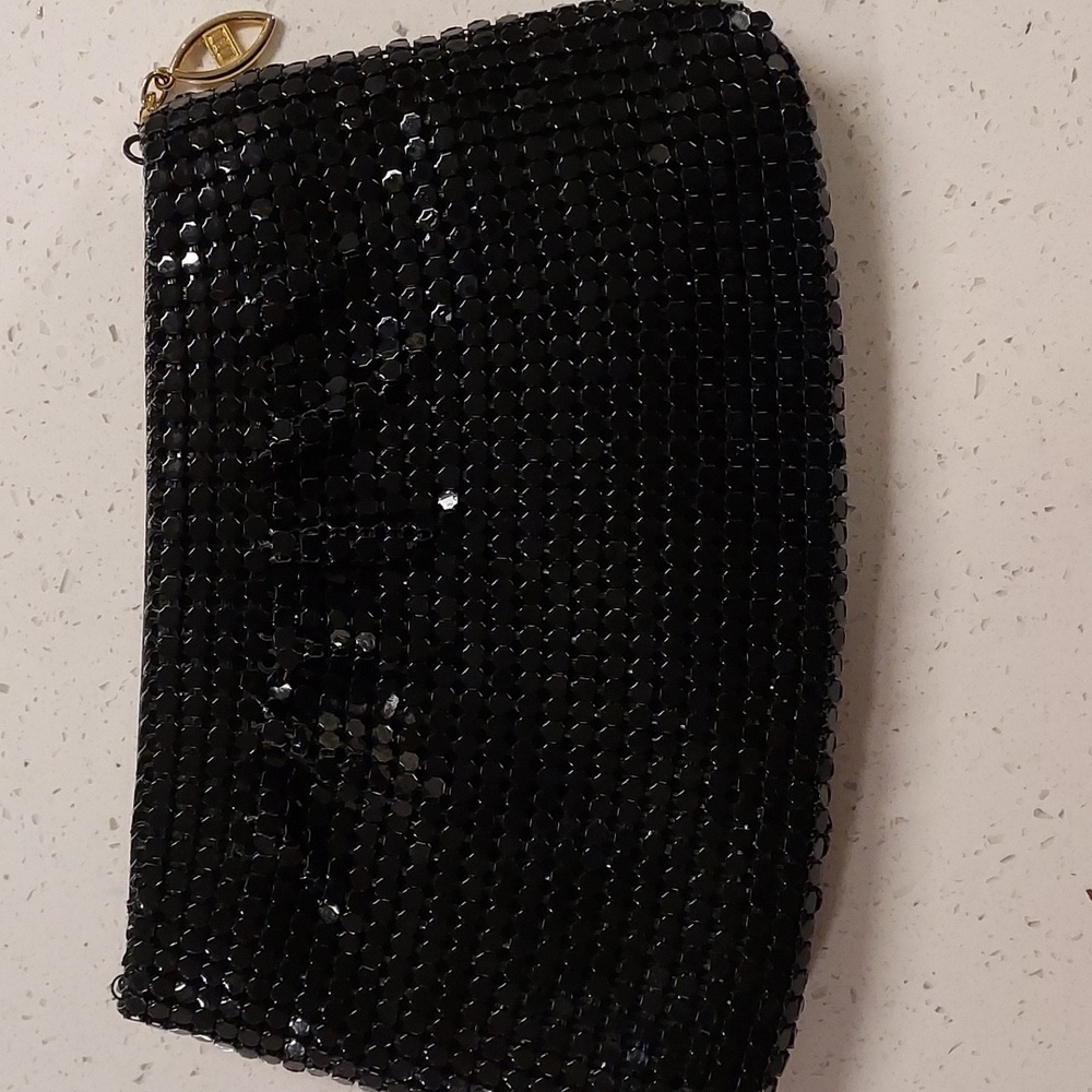 Vintage Black Beaded Bling Evening Clutch